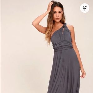 Lulus Tricks of the Trade Dark Grey Maxi Dress